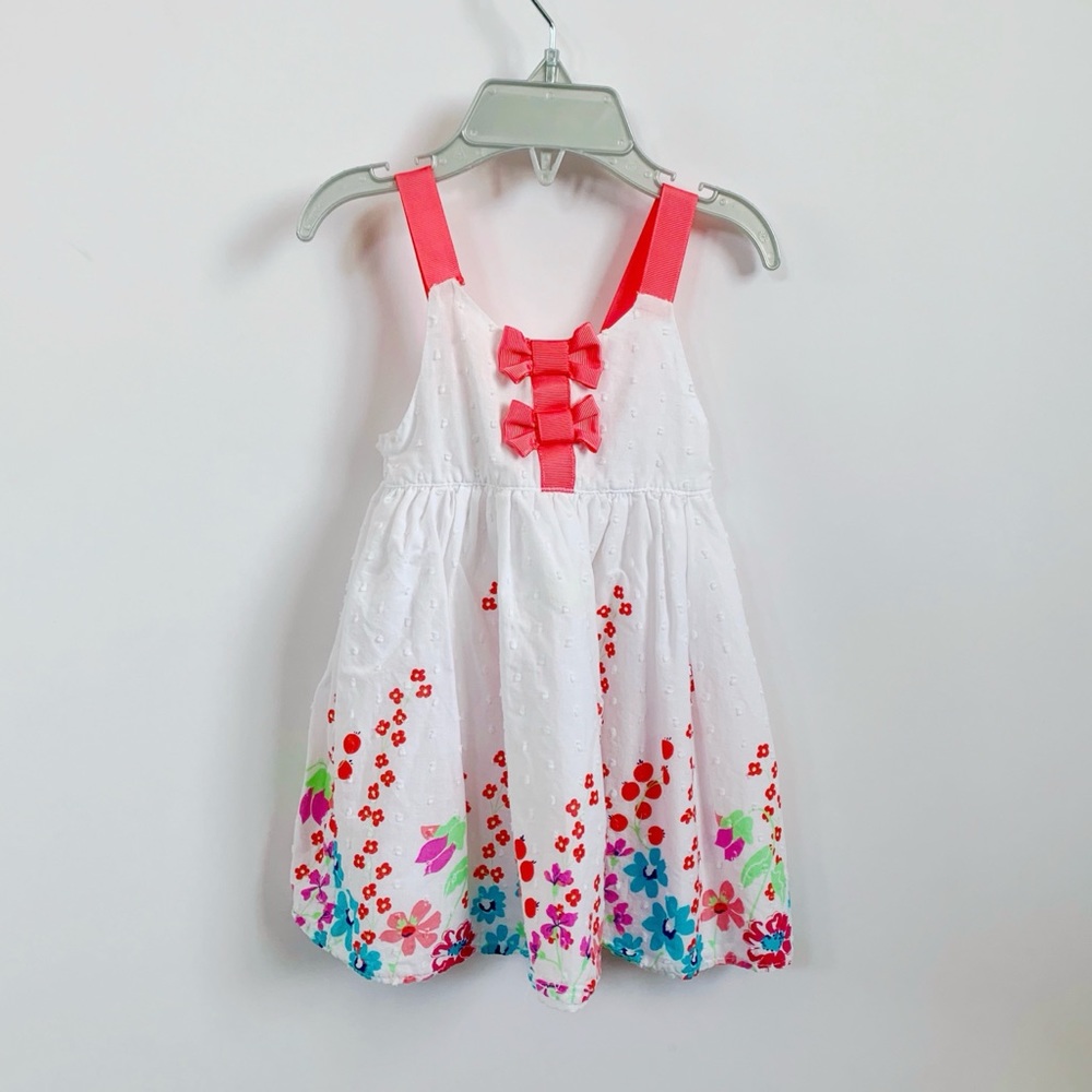 Penelope Mack White Floral Bow Summer Dress